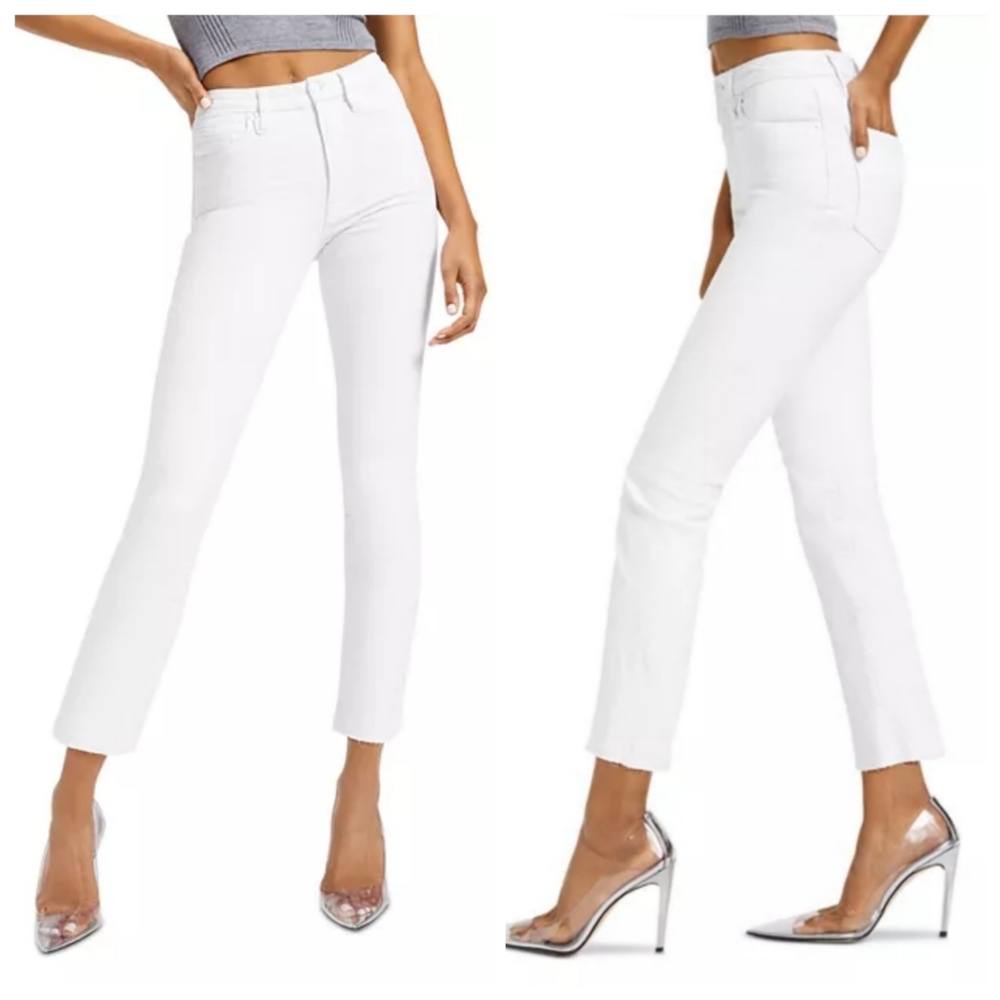 Good American White Ankle Cropped Jeans